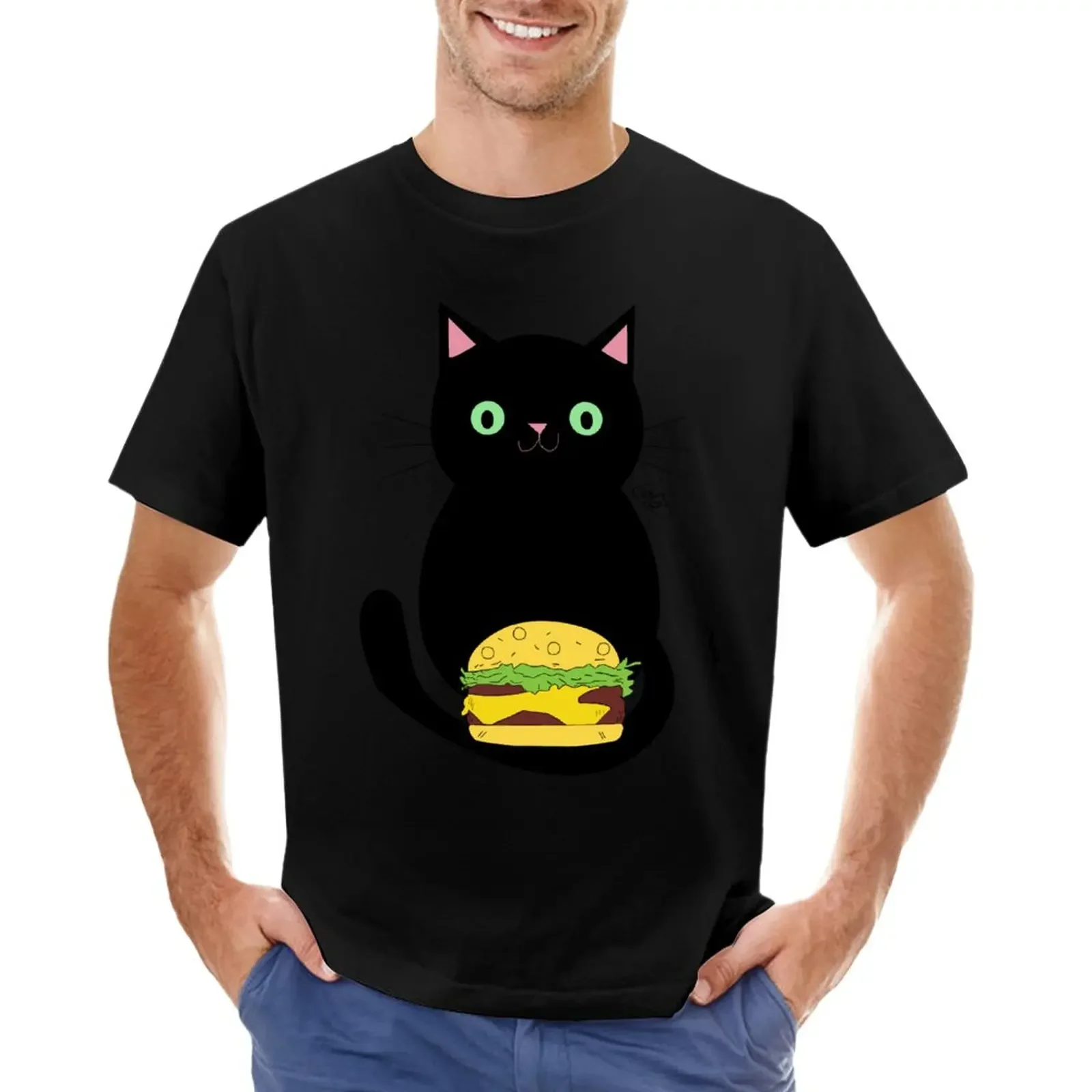 Hungry Kitty T-Shirt graphics cute clothes oversized customs design your own mens cotton t shirts