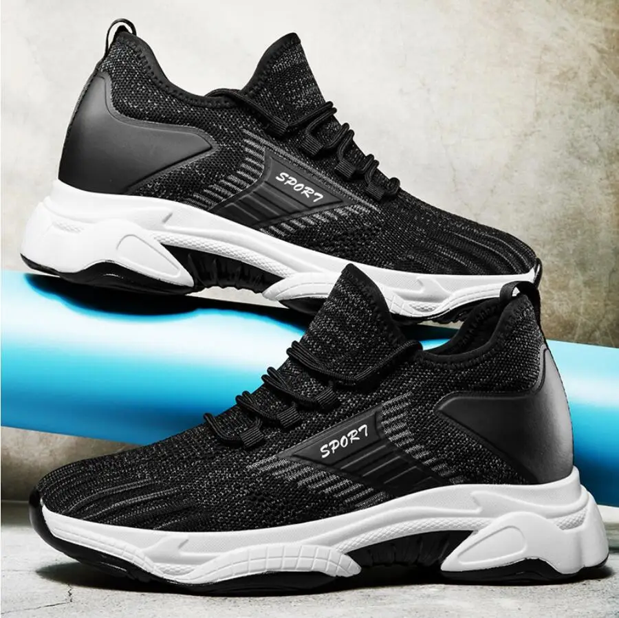 Mesh-Sneaker mit Absatz für Herren – Schuhe mit Höhenvergrößerung für mehr Komfort und Atmungsaktivität – Bequeme, lässige Innensohle – 8 cm Absatz – Mokassins für größere Männer_voghion.com