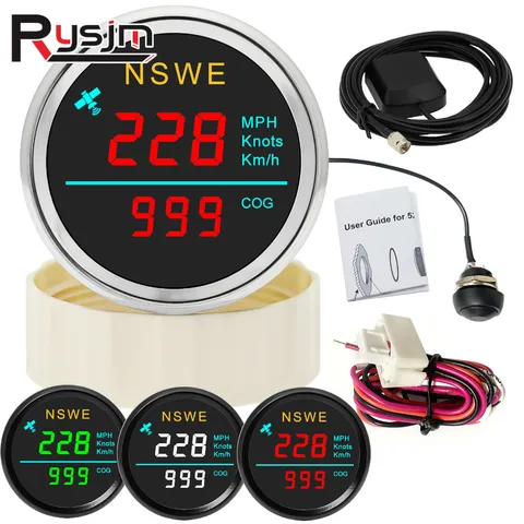 Универсальный 52 мм ЖК-цифровой GPS-спидометр с GPS-антенной MPH Knot Km/h COG Измеритель скорости для автомобиля, лодки, мотоцикла 12 В/24 В