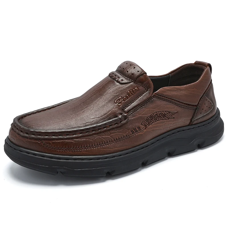 

Handmade Casual Shoes for Men Loafers Genuine Leather Man Moccasins Outdoor Platform Mens Driving Shoe Slip On Flats Sneakers