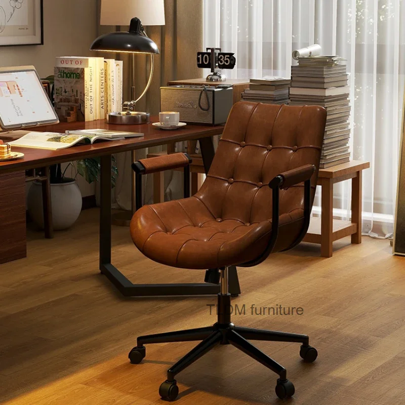 Bedroom Study Office Writing Chair, Nordic Luxury Computer Office Chair, Household Lifting Swivel Chair, Practical Furniture