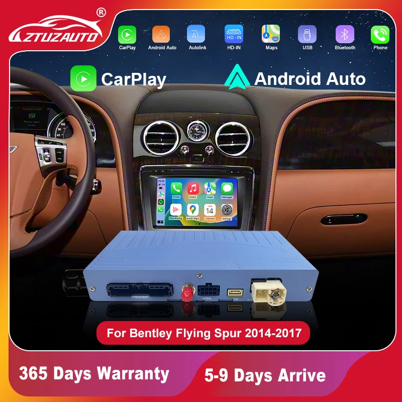 Wireless CarPlay For Bentley Flying Spur 2014-2017 Android Auto Airplay Mirror link Retrofit Multimedia Navigation Reverse