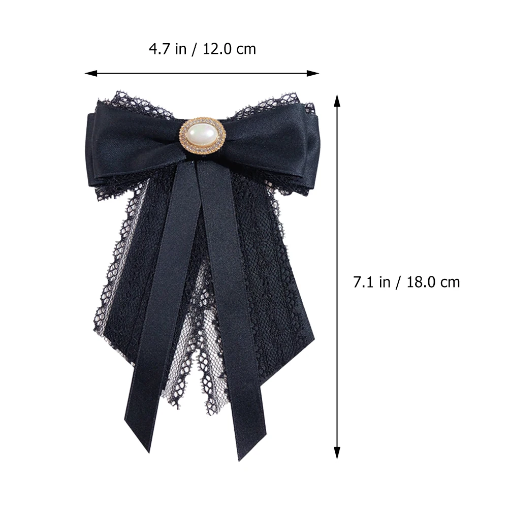 

1pc Imitation Pearl Bow Brooch Pre-Tied Ribbon Neck Tie For Women Elegant Luxury Uniform Accessory Wedding Banquet Gift