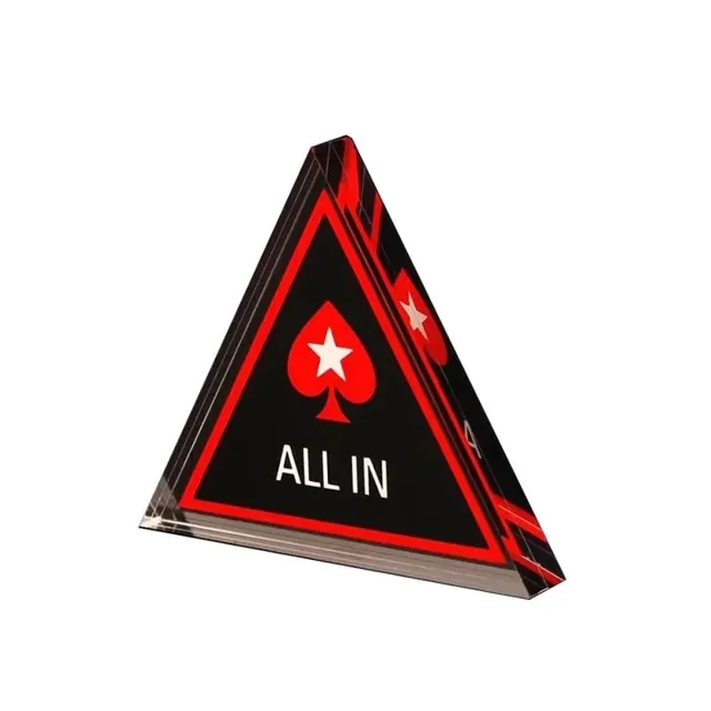 1 PCS Glass ALLIN Double-sided Texas Poker Chip Casino Accessories Entertainment Game Board Table Poker Club