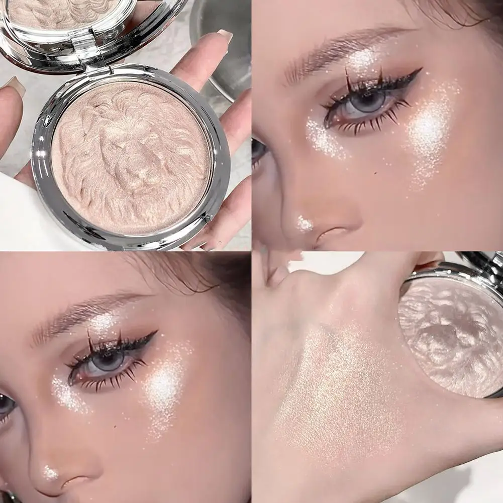 3 Colors Shimmer Diamond Pink Highlighter Palette Brighten Contour Radiant Skin Natural Long-lasting For Festival & Daily Makeup