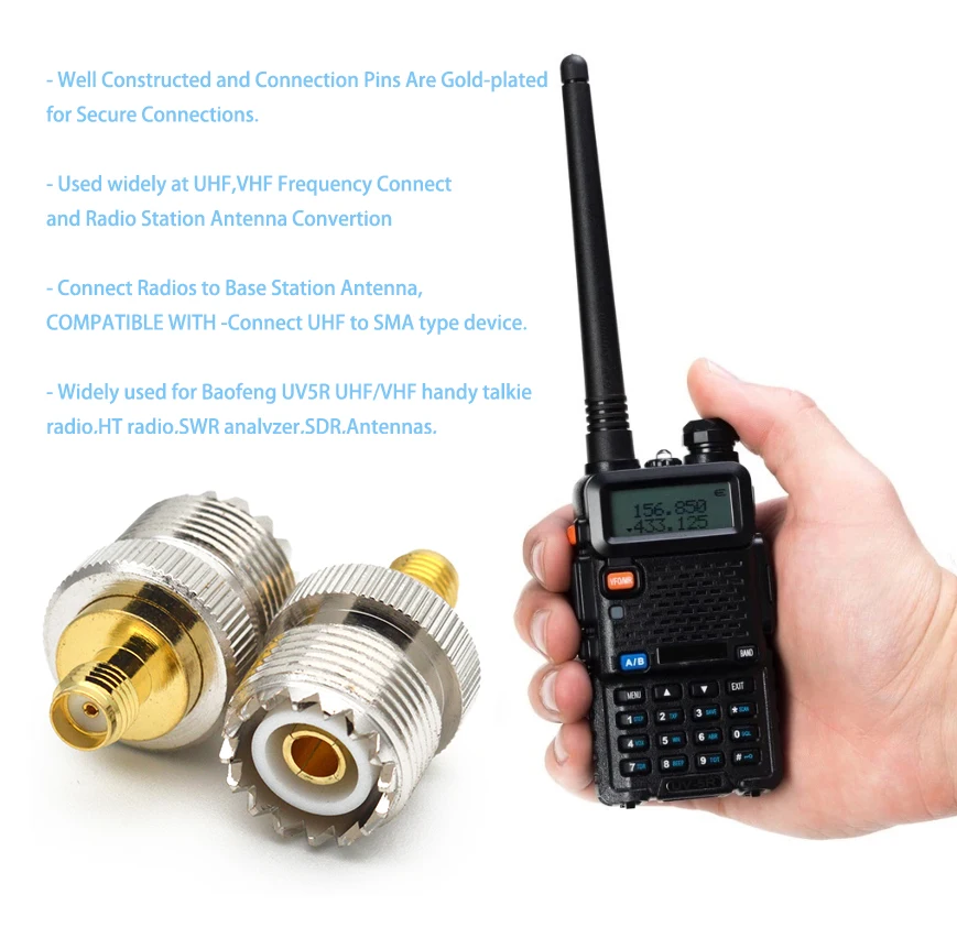 1PC UHF żeńskie do SMA Adapter żeński RF złącze koncentryczne adaptery UHF do SMA złącze SO239