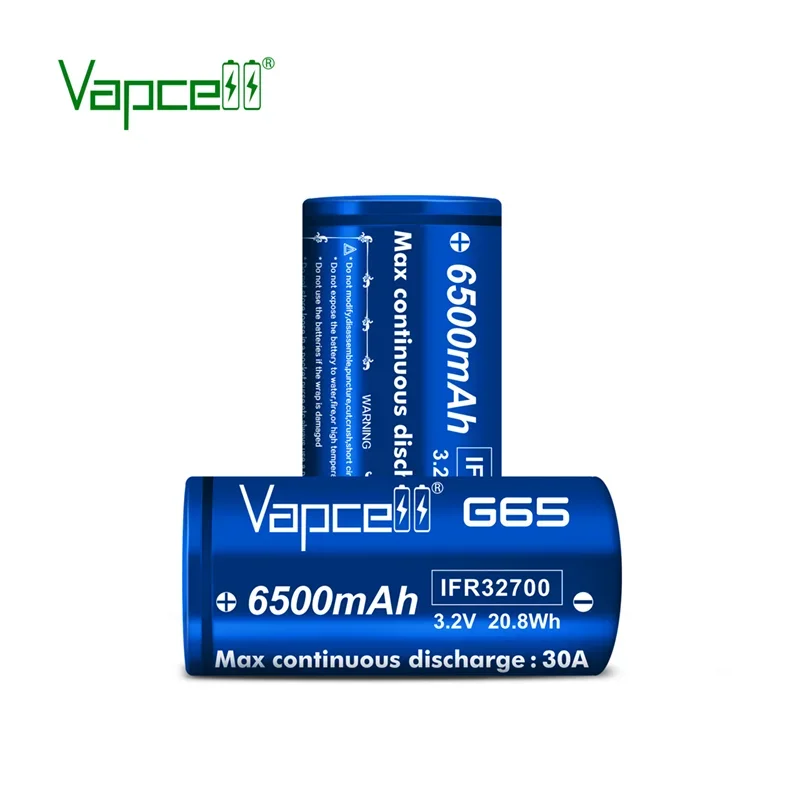 1-6 قطعة الأصلي Vapcell G65 IFR32700 Lifepo4 بطارية قابلة للشحن 6500mah CDR 30A 3.2 فولت بطارية ليثيوم للجهاز الكهربائي
