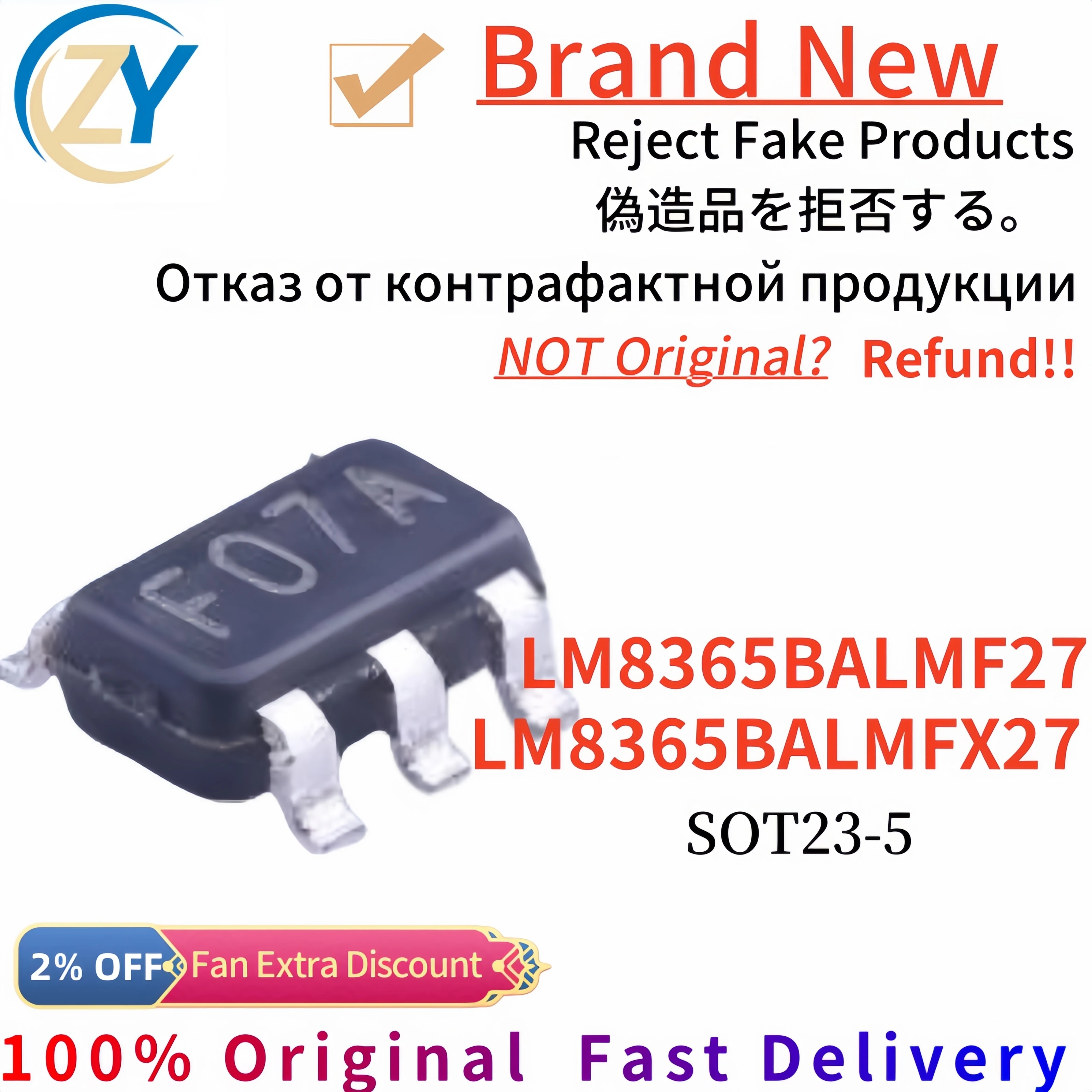 

(5pcs) LM8365 LM8365BALMF27 LM8365BALMFX27/NOPB LM8365BA Supervisory Circuits SOT-23-5 100% Original & In Stock