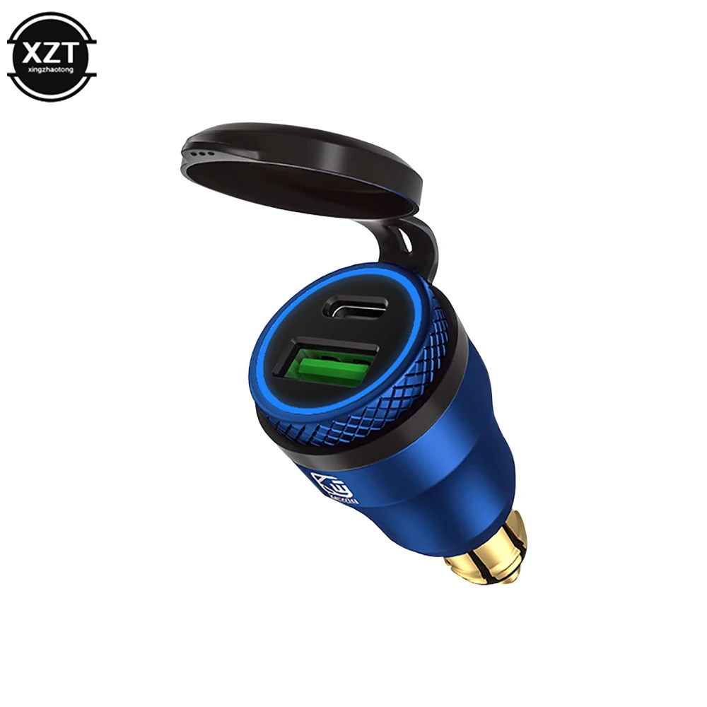 Alumínio usb carregador 30w pd tipo-c qc 3.0 adaptador de carregador rápido à prova dwaterproof água para hella din soquete/bmw ducati triumph motocicletas