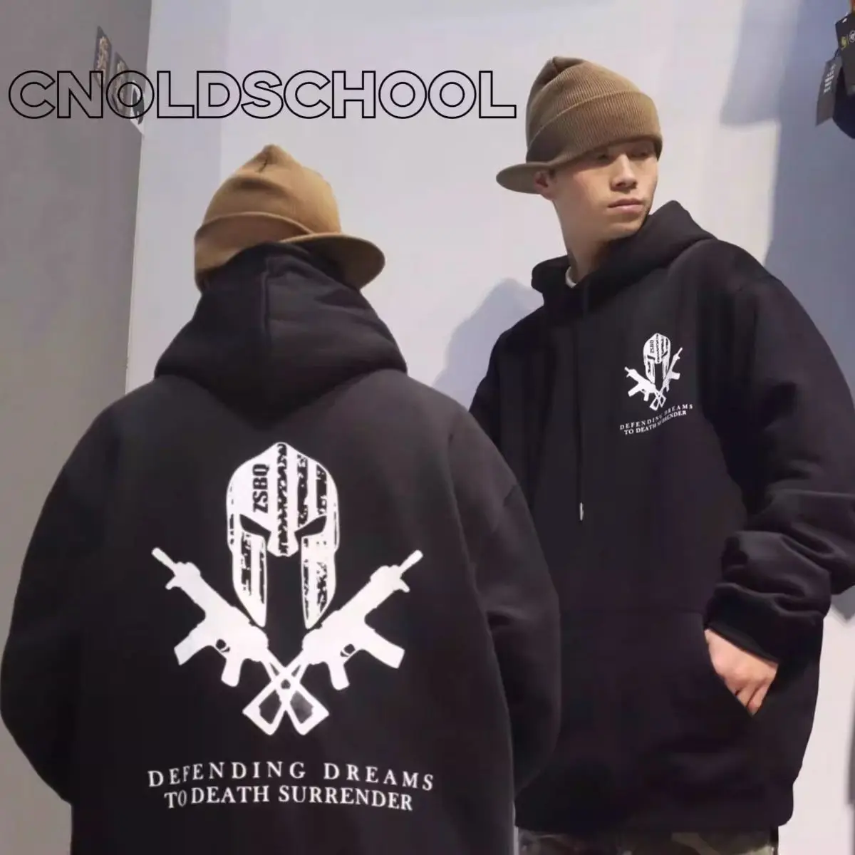 

OldSchool West Coast Gangster Hiphop Loose Plus Size Bboy Street Hooded Sweater Men's and Women's Casual Wear Sweatshirt