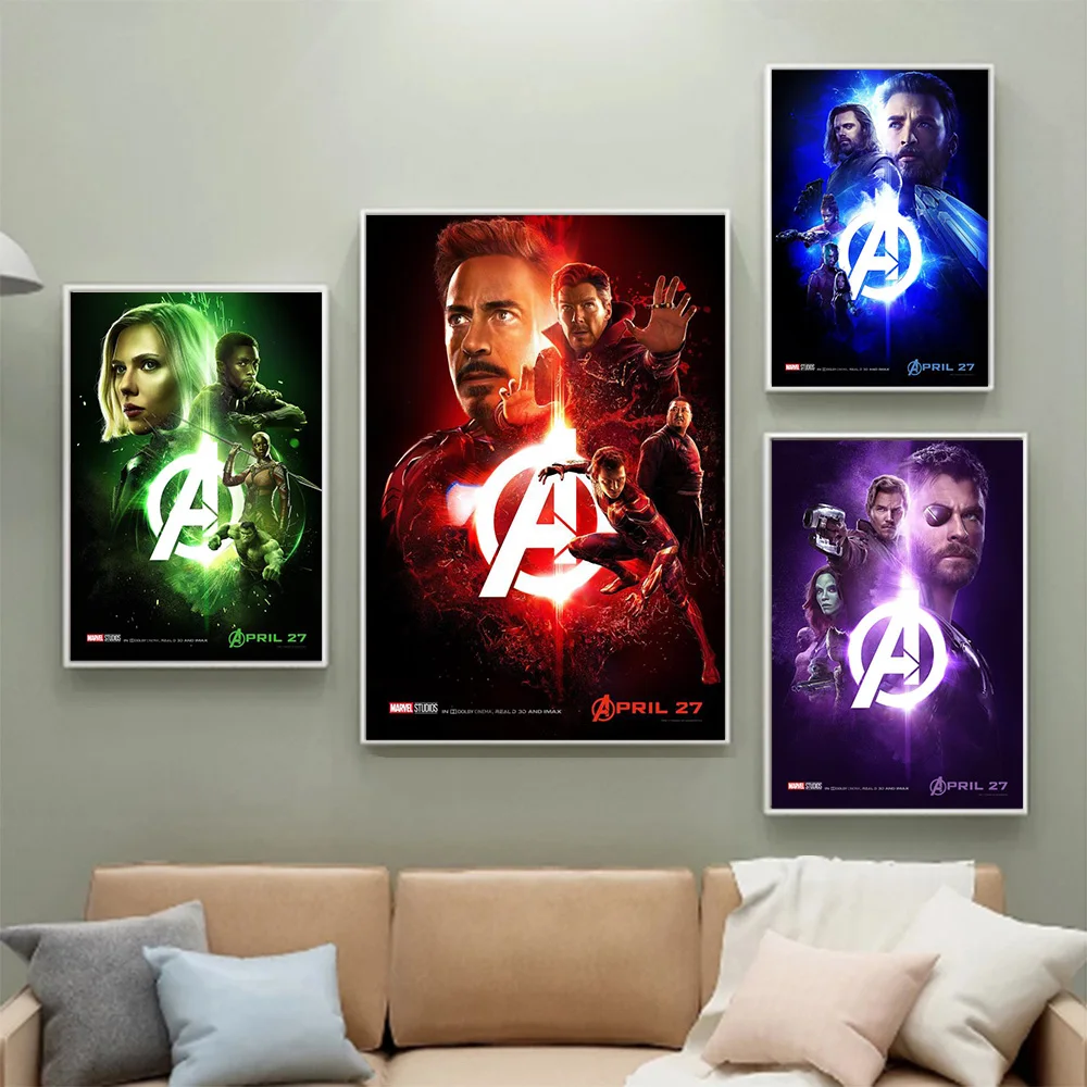 MINISO Marvel Superheroes Avengers Captain America Black Widow Home Living Room Bedroom Decorative Poster Mural Canvas HD Prints