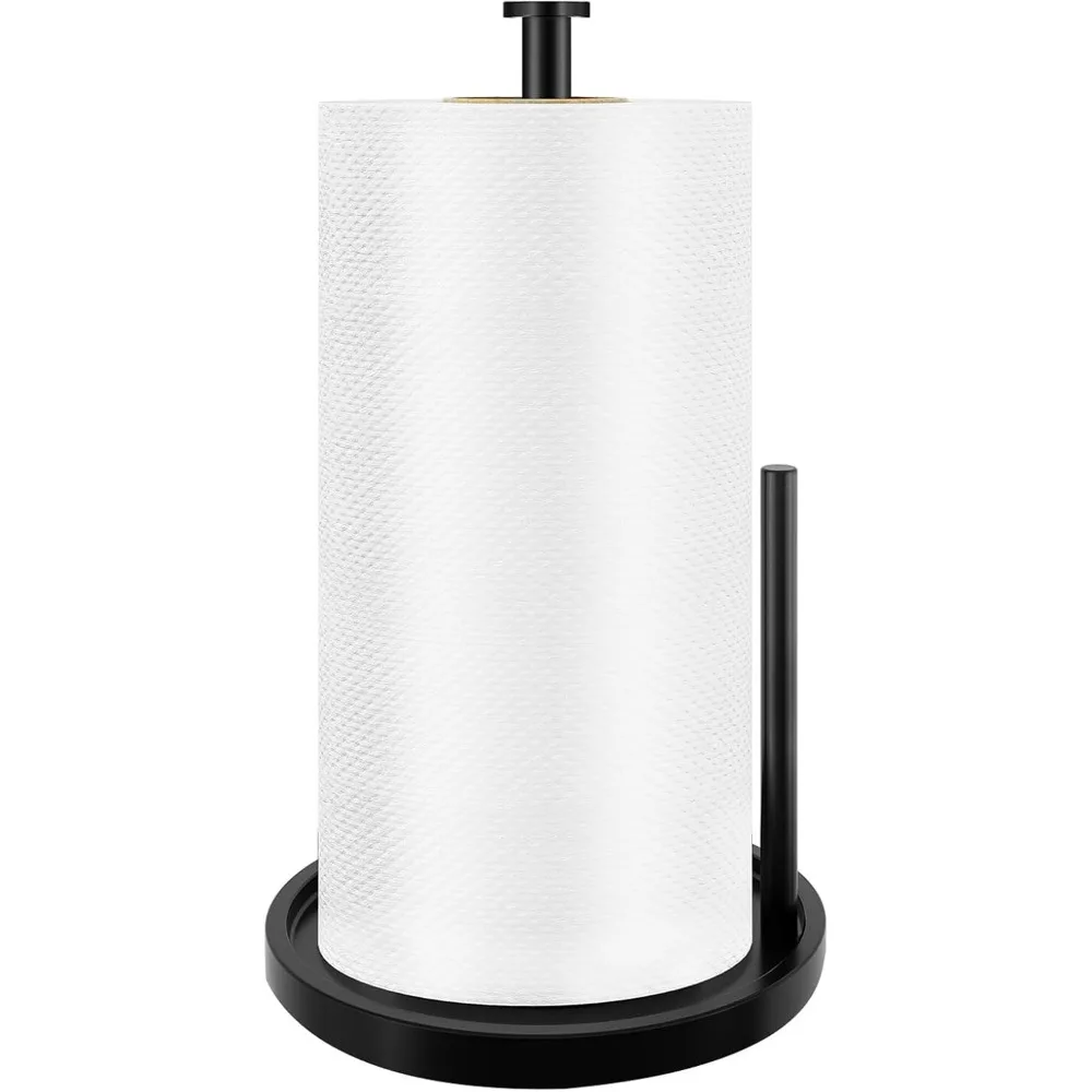 

Countertop Paper Towel Holder, Stainless Steel, Anti-Slip Base, Freestanding, Black.