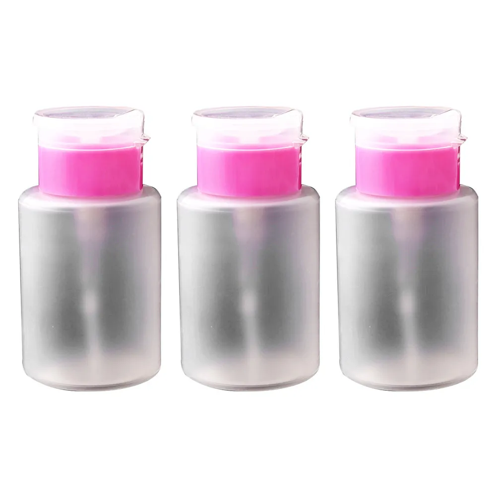 3Pcs Alcohol Lock Pressing Bottle Reusable Anti-Cracking Storage Dispenser for Nail Polish Remover Makeup Remover Liquid view 4