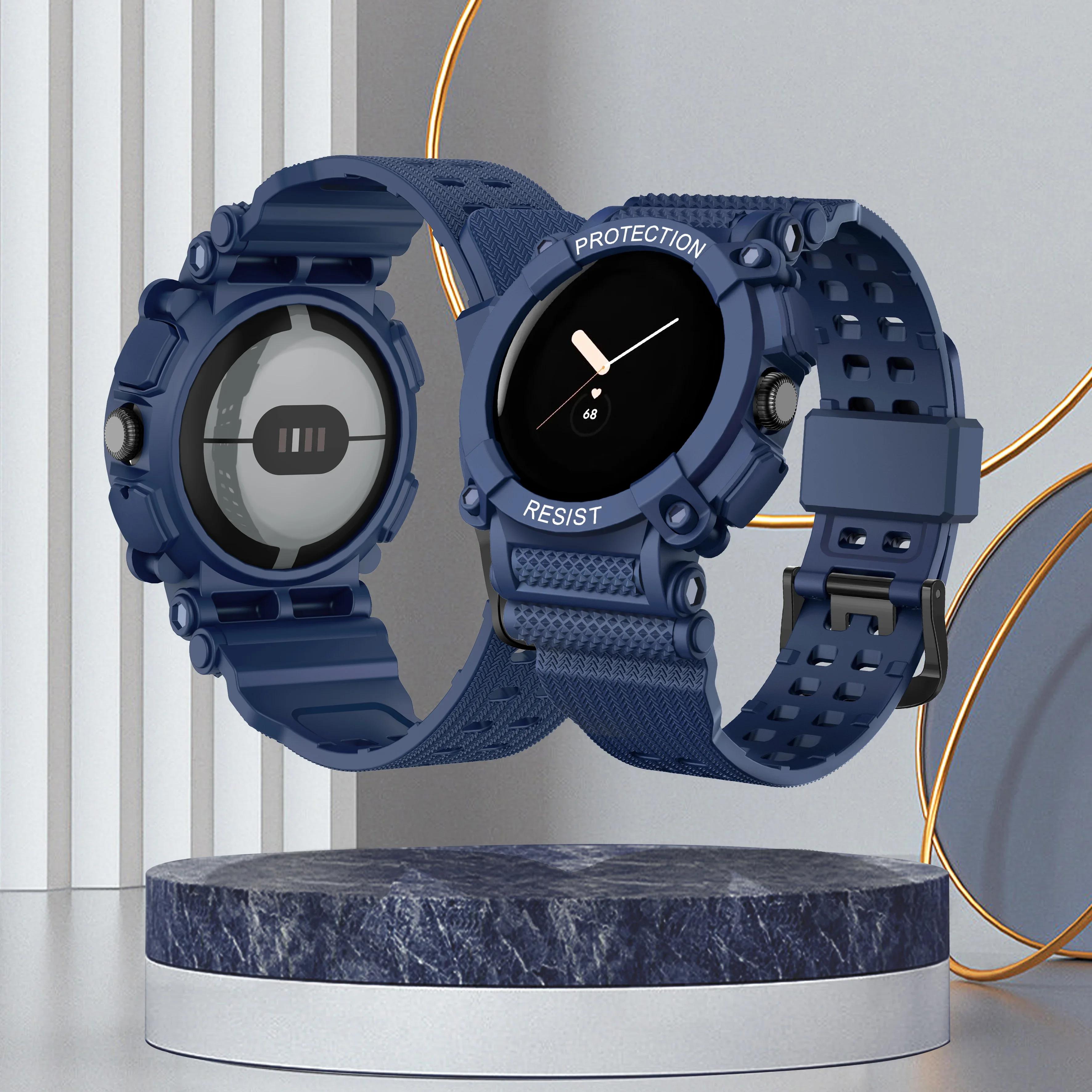 Casing Anti jatuh 2 in 1 + tali untuk gelang pengganti jam tangan Google Pixel gelang pelindung jatuh terintegrasi gelang jam tangan Google Pixel