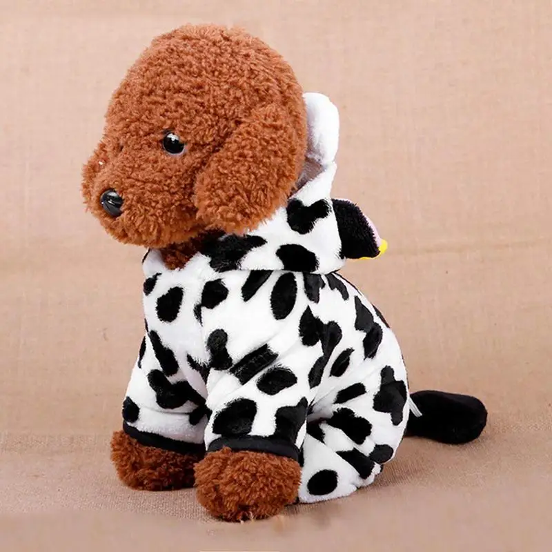 Halloween Dog Costume Cows Pet Dog Clothes For Small Breeds Dogs Pet Winter Comfortable Jumpsuits Puppy Cosplay Accessories For