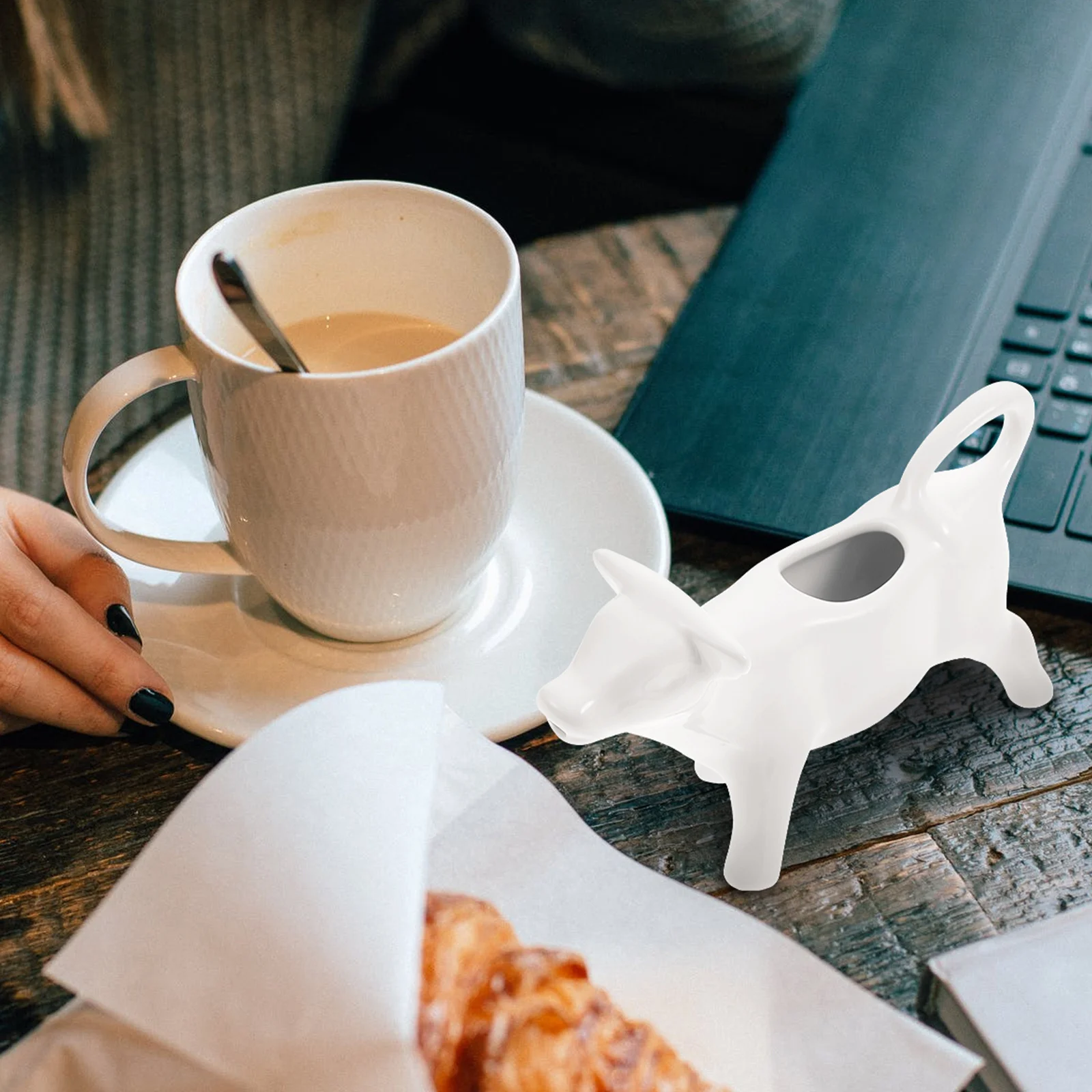 

Ceramic Milk Cup 40ml Animal Shape Premium Coffee Frothing Cup Milk Jar Multipurpose Sauce Container Ideal for Restaurant