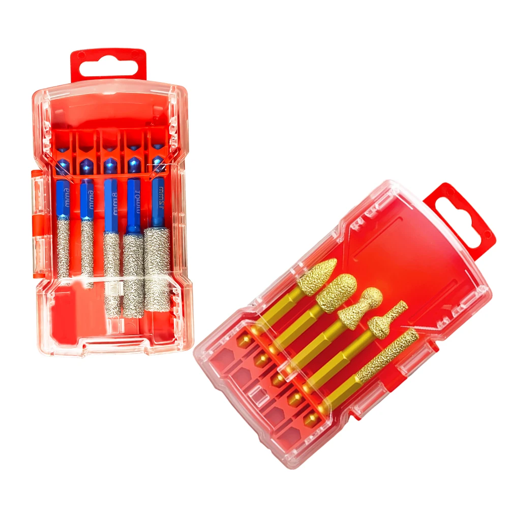 5pcs Grinding Head  Hexagonal Shank Drill Bit For Marble Granite Ceramic Tile Polishing Rotary Tools Accessories