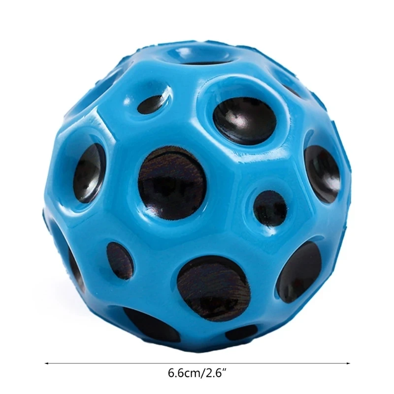 High Resilience Hole Ball Soft Bouncy Ball Anti-fall Moon Shape Porous Bouncy Ball Kids Outdoor Sport Toy Ergonomic Squeeze Ball