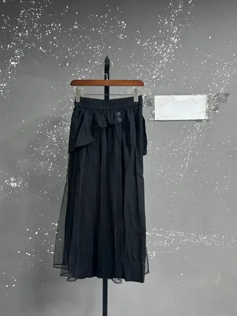 EAM High Elastic Waist Blue Irregular Mesh Spliced Wide Leg Pants New Trousers Women Fashion Tide  Autumn 2026 1DJ1338 5