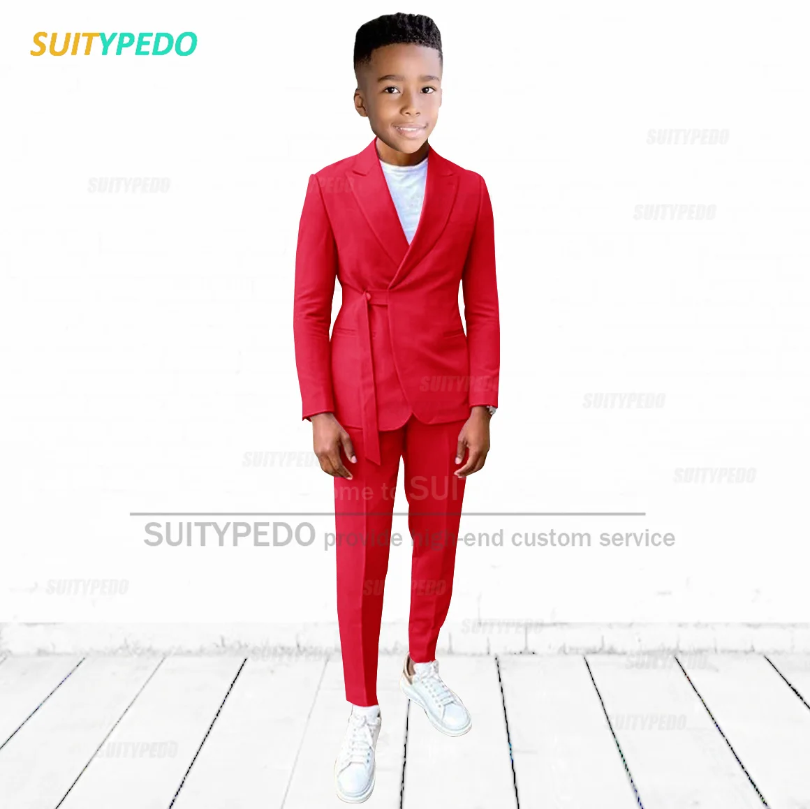 2025 Newest Kid Suit Set Jacket Pants 2Pieces School Activity Formal Peaked Lapel Blazer Birthday Party Tailor-made Boys Costume