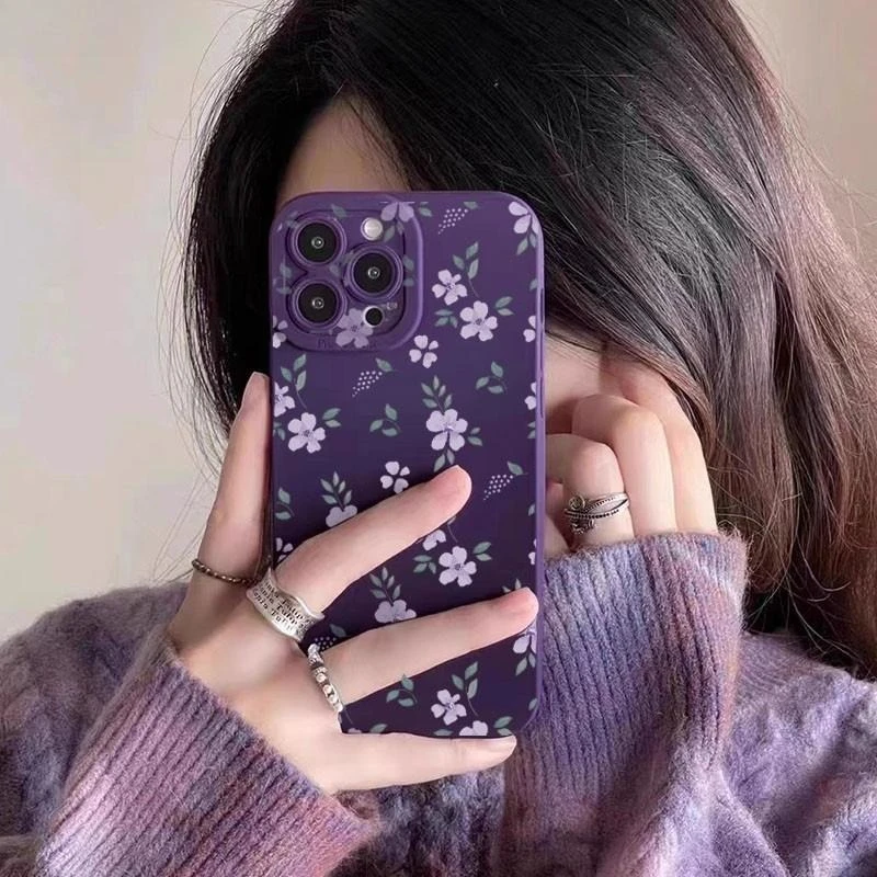 

For Realme Narzo 70 60 Pro 60X N55 N53 50 Pro 50A Prime 30 30A 20 Pro 5G4G Phone Case Purple Flower Star Smile Soft Back Cover