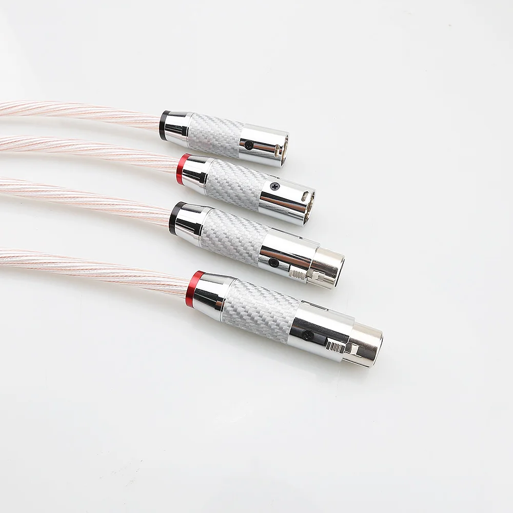 Hi-End 7n OCC and Silver Plated Mixed Hifi 3 Pin XLR Balanced Cable 2XLR Male to Female Cable for DAC DVD CD Amplifier