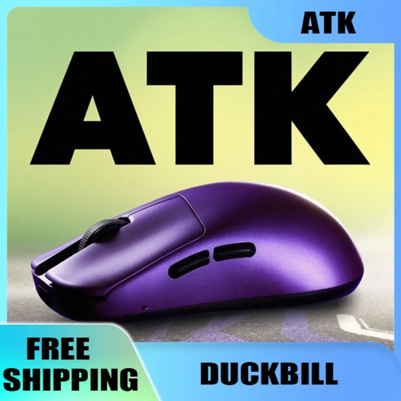 

ATK новая мышь Liekong Platypus, сверхлегкая беспроводная мышь для игр и киберспорта, двухрежимная, 30000 точек на дюйм, эргономичная, с длительным сроком службы батареи, подарок