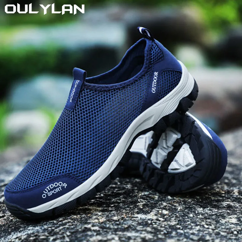 

Oulylan For Men Large Sze Water Wading Men's Shoes Ultralight Non Slip Outdoor Hiking Sneakers Breathable Mesh Climbing Shoes