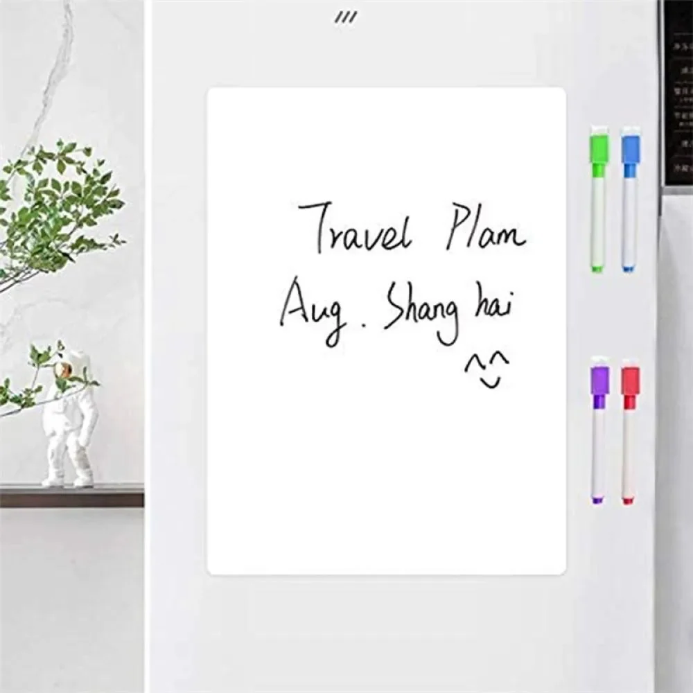 A3/A4 Magnetic Refrigerator Whiteboard Dry Erase White Board Markers Home Kitchen Erasable Flexible Magnet Memo Message Board