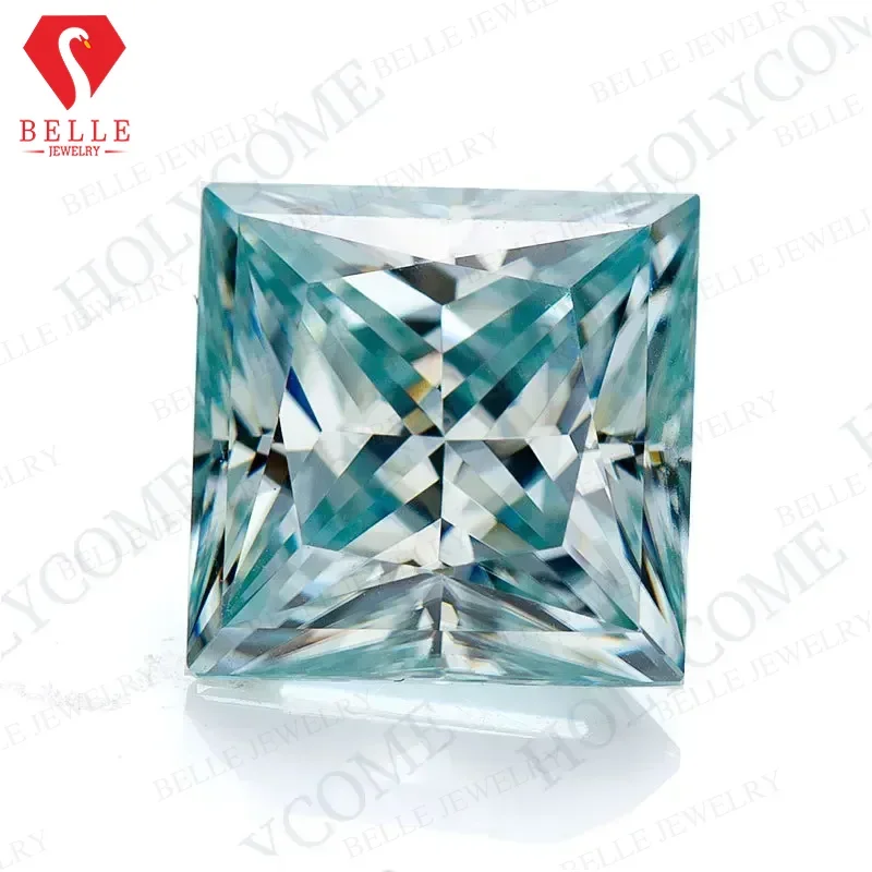 

Moissanite Stone Aqua Blue Loose Moissanite Brilliant Princess Cut VVS1 GRA Certificated Diamond Bead Jewelry Making for diy