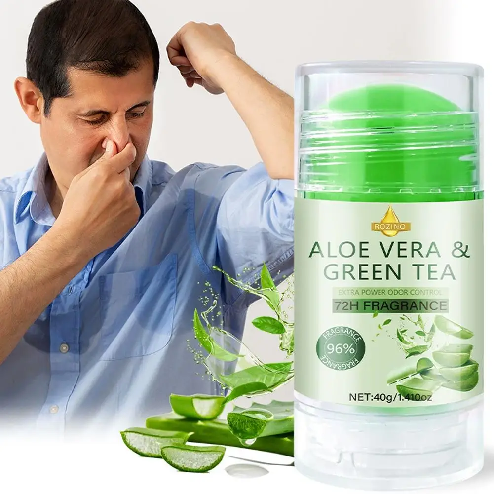 40g Aloe Vera & Green Tea Deodorant Stick Antiperspirant Long Lasting Odor Control Body Deodorant For Men Women