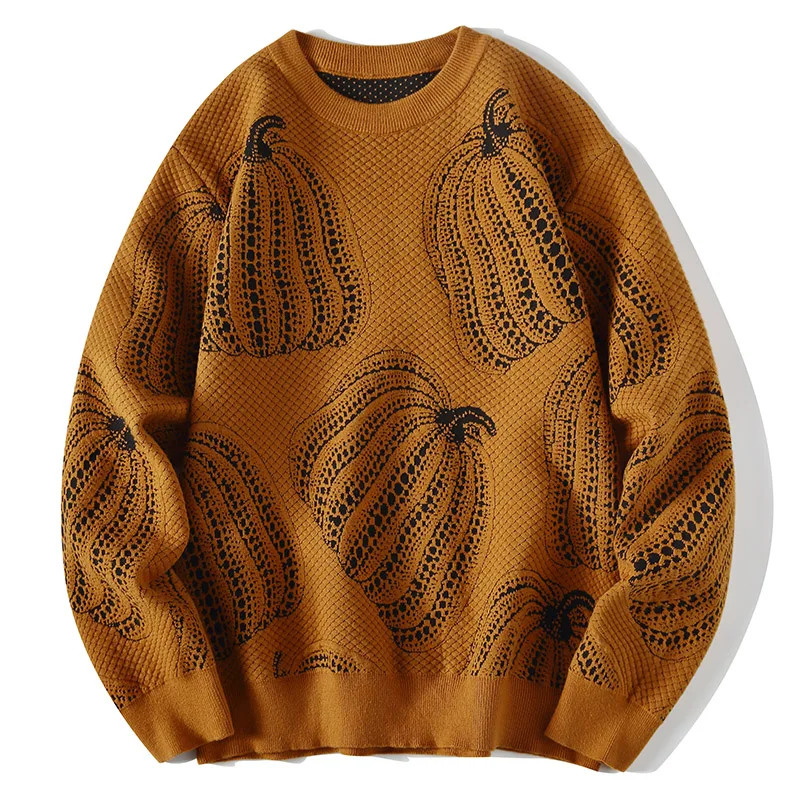 

Halloween Sweater Winter Men Hip Hop New Pumpkin Knitwear Women's Pullovers Fashion Loose Christmas Warm sweaters Man Streetwear