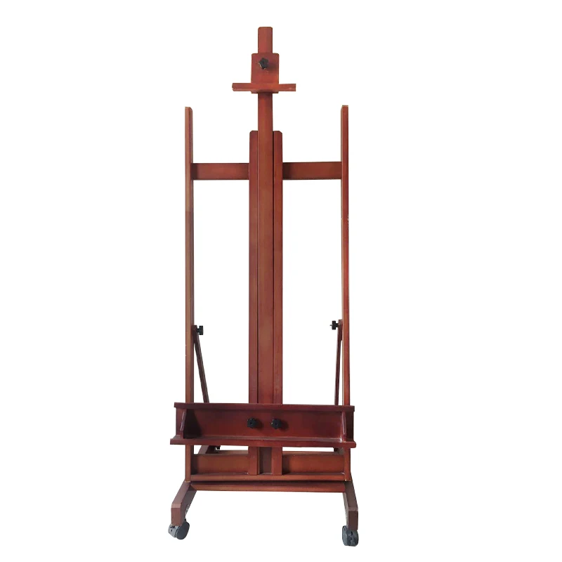 Solid wood floor folding bracket type professional oil painting stand black walnut, advertising display stand, board display