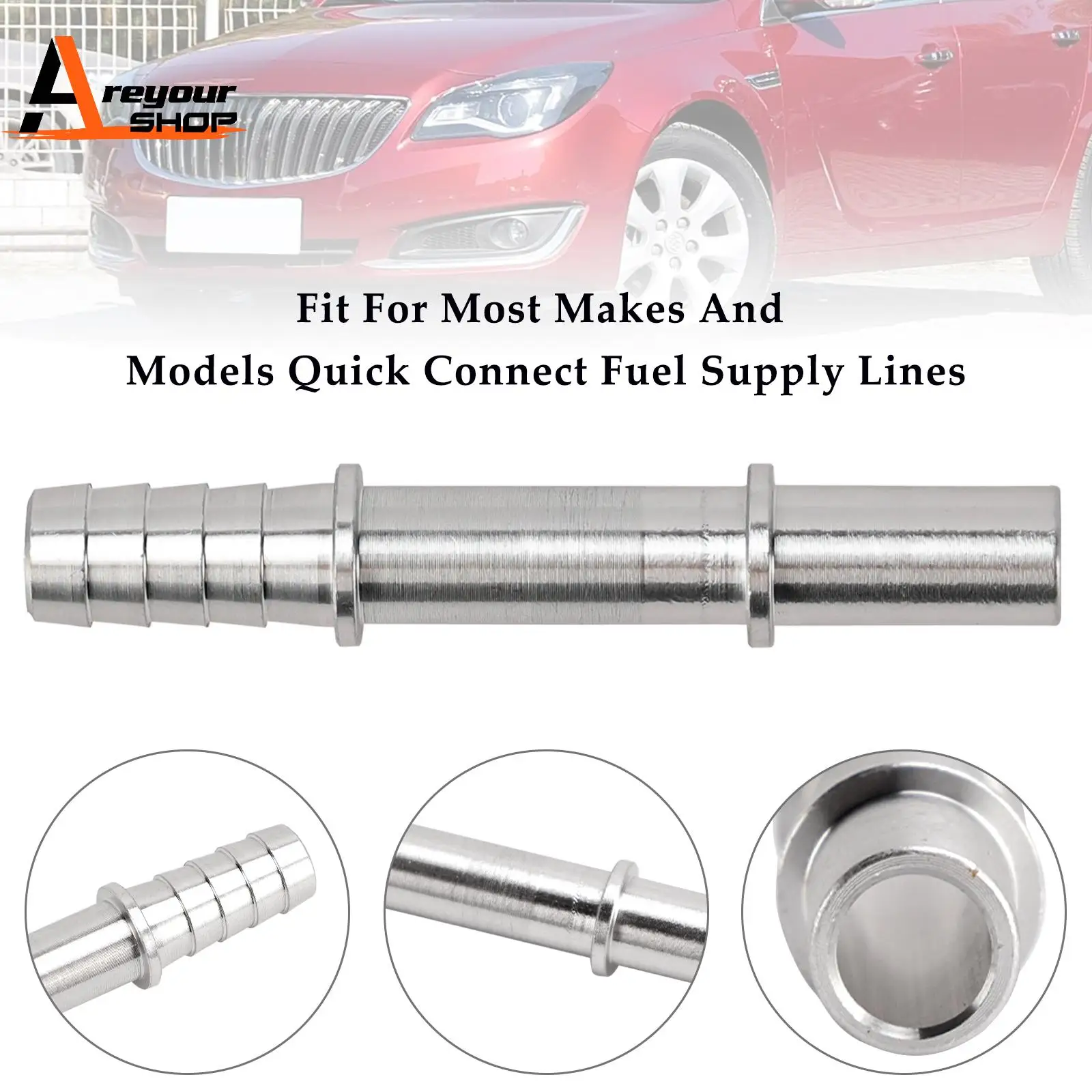 

Quick Connect 3/8 Fuel Rail Hose To 3/8 Barb Adapter Fitting AN817-02-06BA