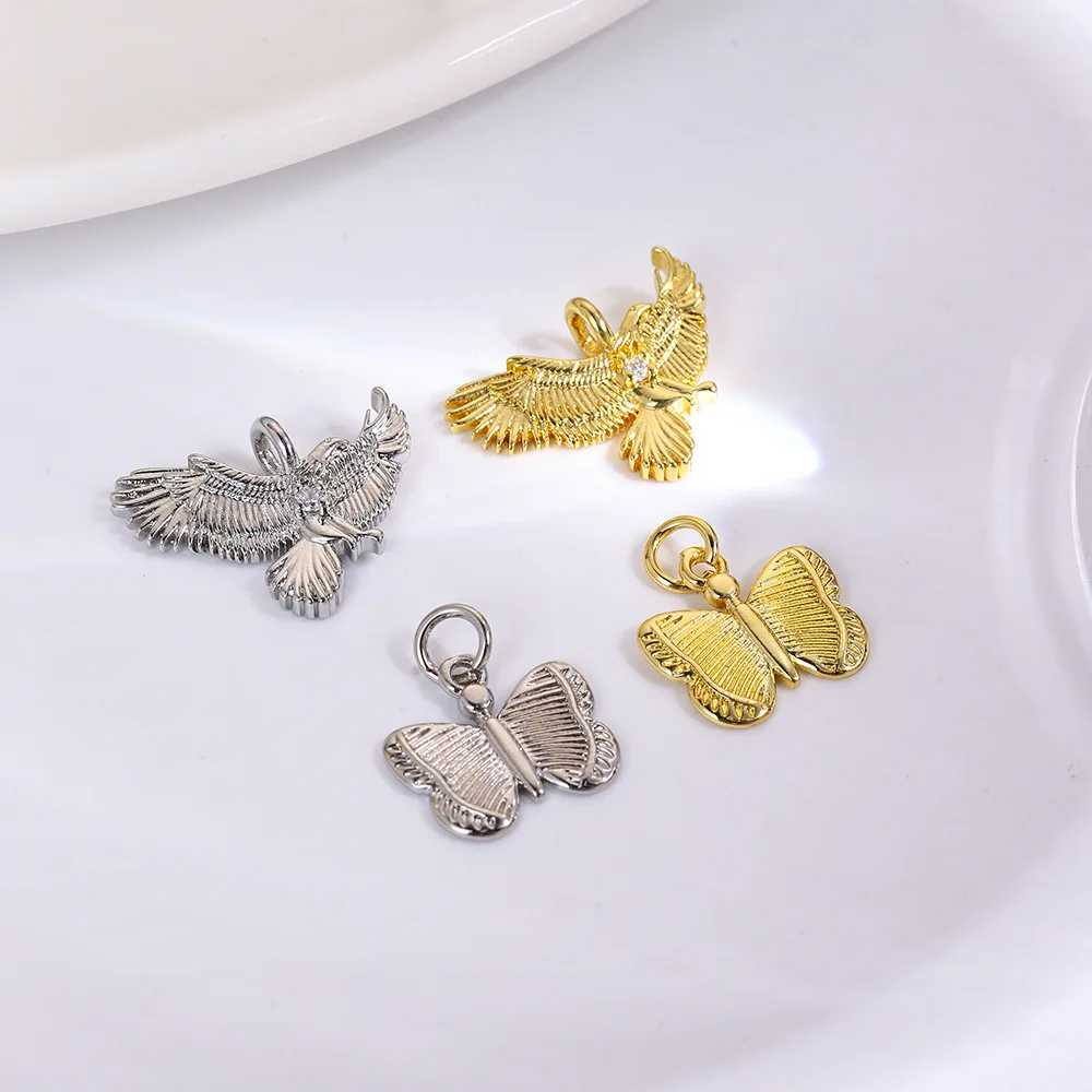 

10 cold wind niche animals owl butterfly pendant with necklace bracelet earrings DIY copper jewelry accessories