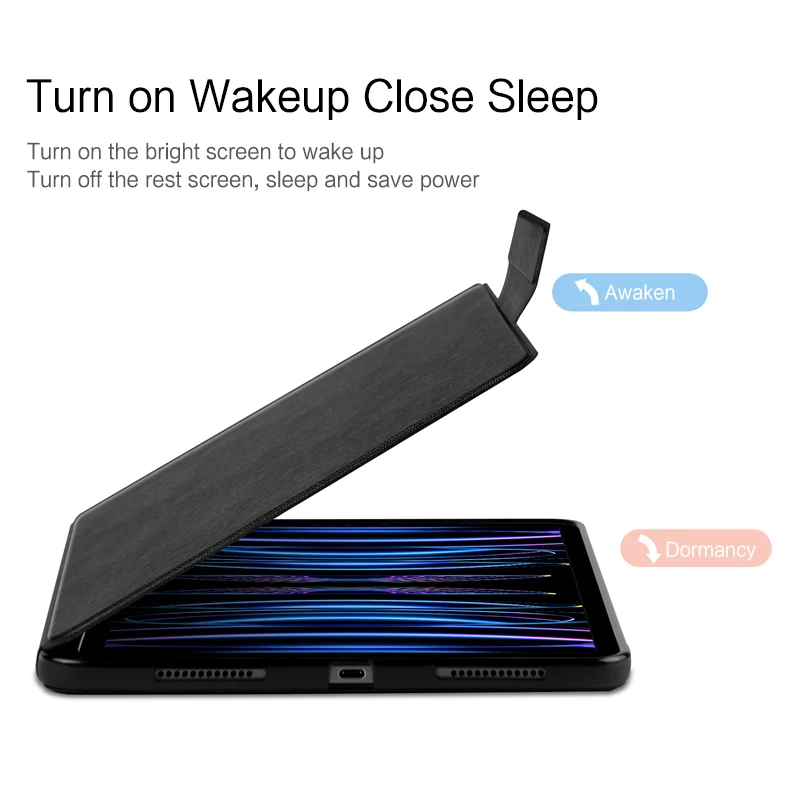 حافظة لجهاز ايباد برو الذكية من AJIUYU مقاس 11 بوصة 2nd 1st 3rd Air 5th 4th قرص مغناطيسي مشبك PU قلم تخزين فتحة بطاقة هوية جلد تي بي يو