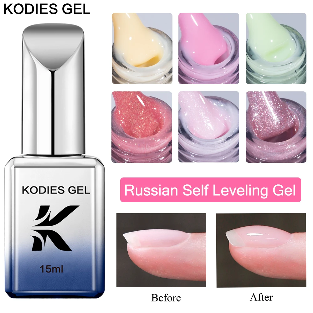 

KODIES GEL NEW Self Leveling Gel Nail Polish 15ml Semi Permanent UV Spring Nude Color C Arc French Gel Manicure Salon Quality