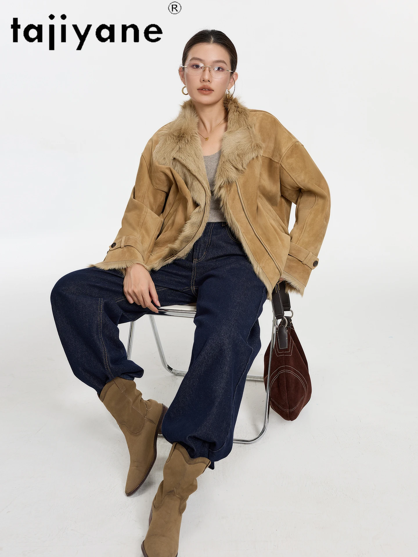 เสื้อแจ็คเก็ตขนแกะแท้ TAJIYANE แบบธรรมชาติจากทัสคานี พร้อมขนแกะติดตัว เสื้อแจ็คเก็ตขนสั้นแท้สำหรับผู้หญิง เสื้อผ้าคุณภาพสูงสำหรับฤดูหนาว ปี 2025