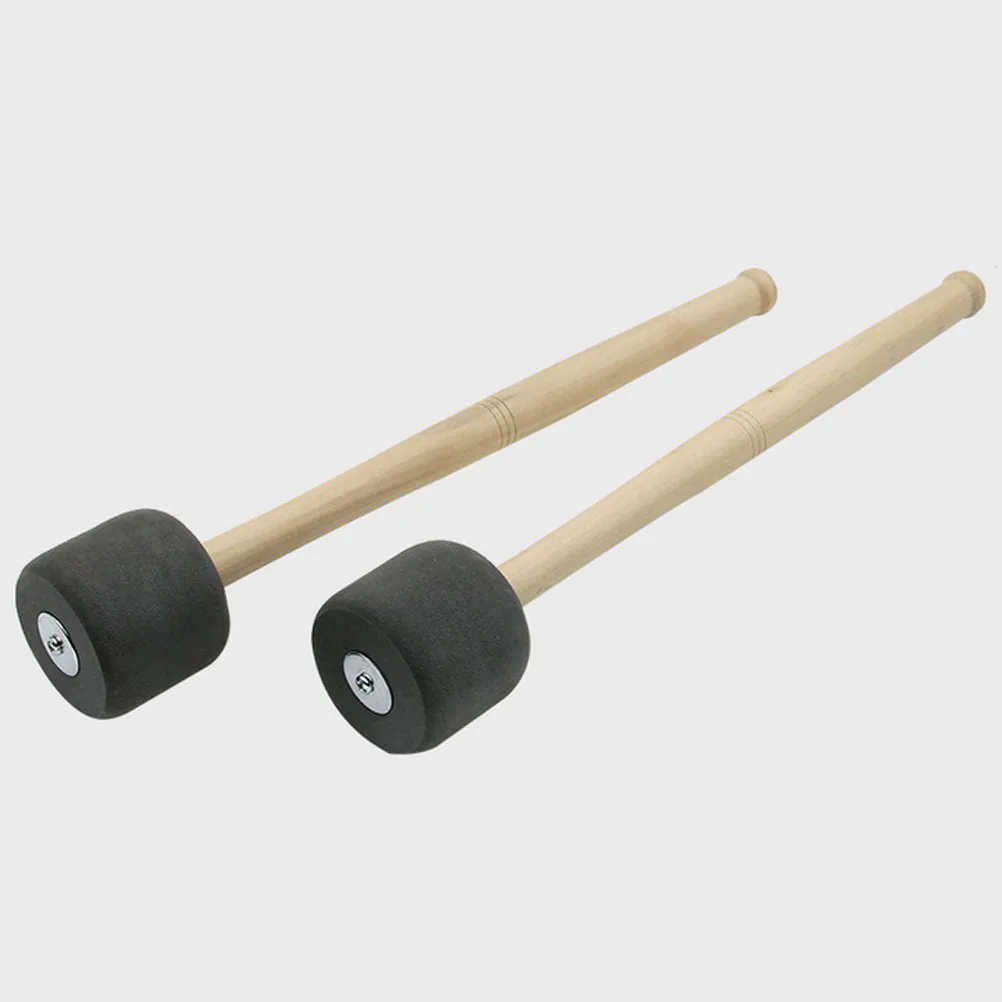 

2Pcs Drum Mallets Bass Drumstick Premium Wood Handle Portable Lightweight Drum Sticks Percussion Instrument Parts for Teaching