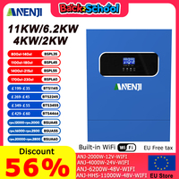 11KW 6.2KW 4KW 2KW Hybrid Solar Inverter 48V 24V With 60A 100A 160A MPPT Charge Controller 220V  with WIFI Support BMS