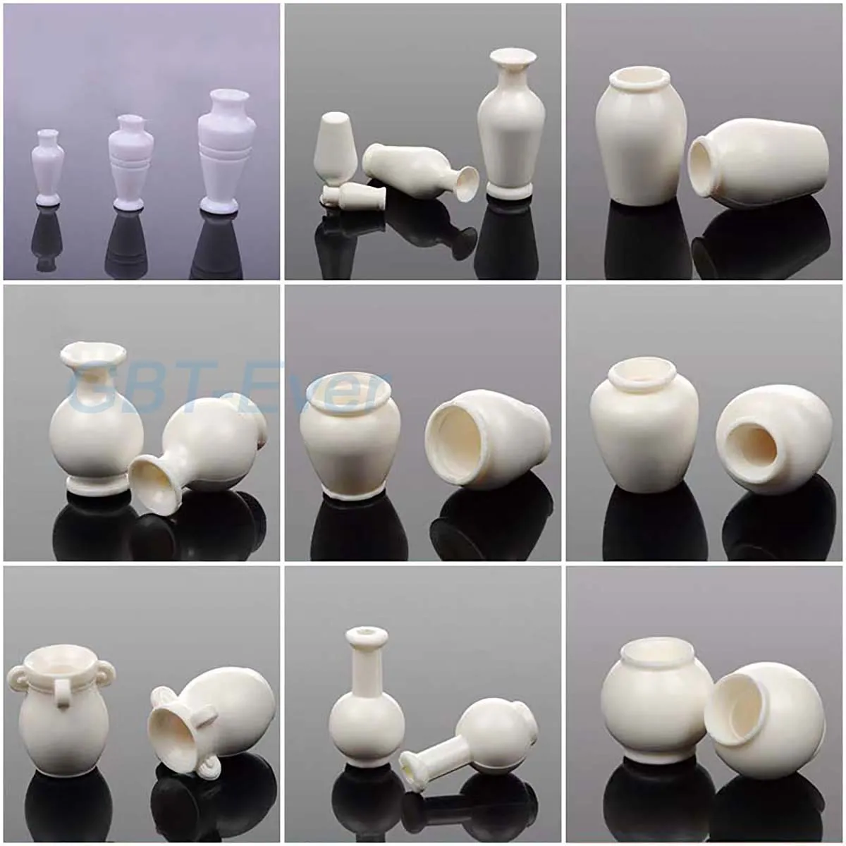 5/10Pcs 12.5-39.5mm Mini Plastic White Vase Crafts Arrangement Flower Home Garden Decorations Ornament Model Miniature Vase