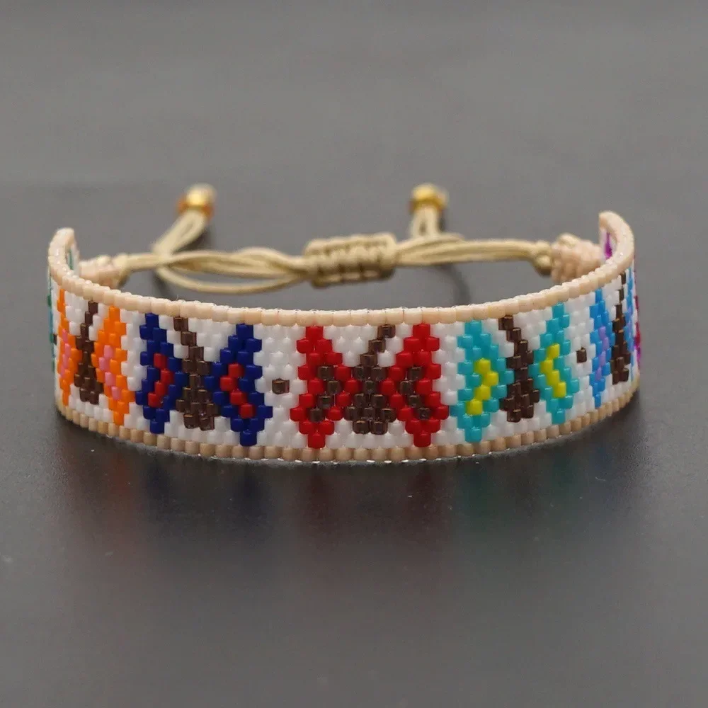 ZGMXR Rice bead bracelet personalized Female trendy minimalist  Butterfly Pattern Hand knit Adjustable Bohemian Beaded bracelet