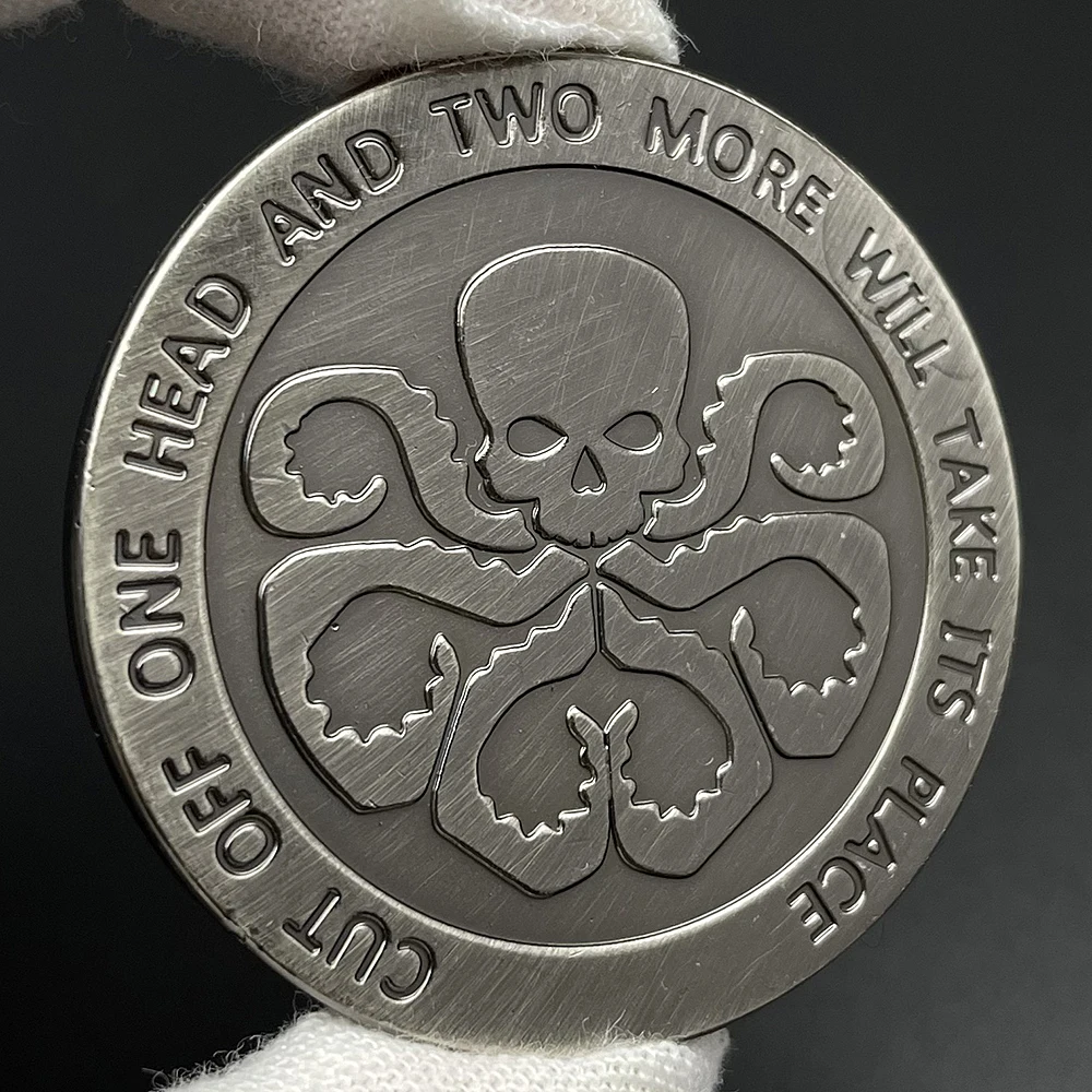 

US Logistics Division Challenge Coin Hydra Skull Nickel Coins Collectibles Classic Symbols Commemorative Medal Bedroom Decor