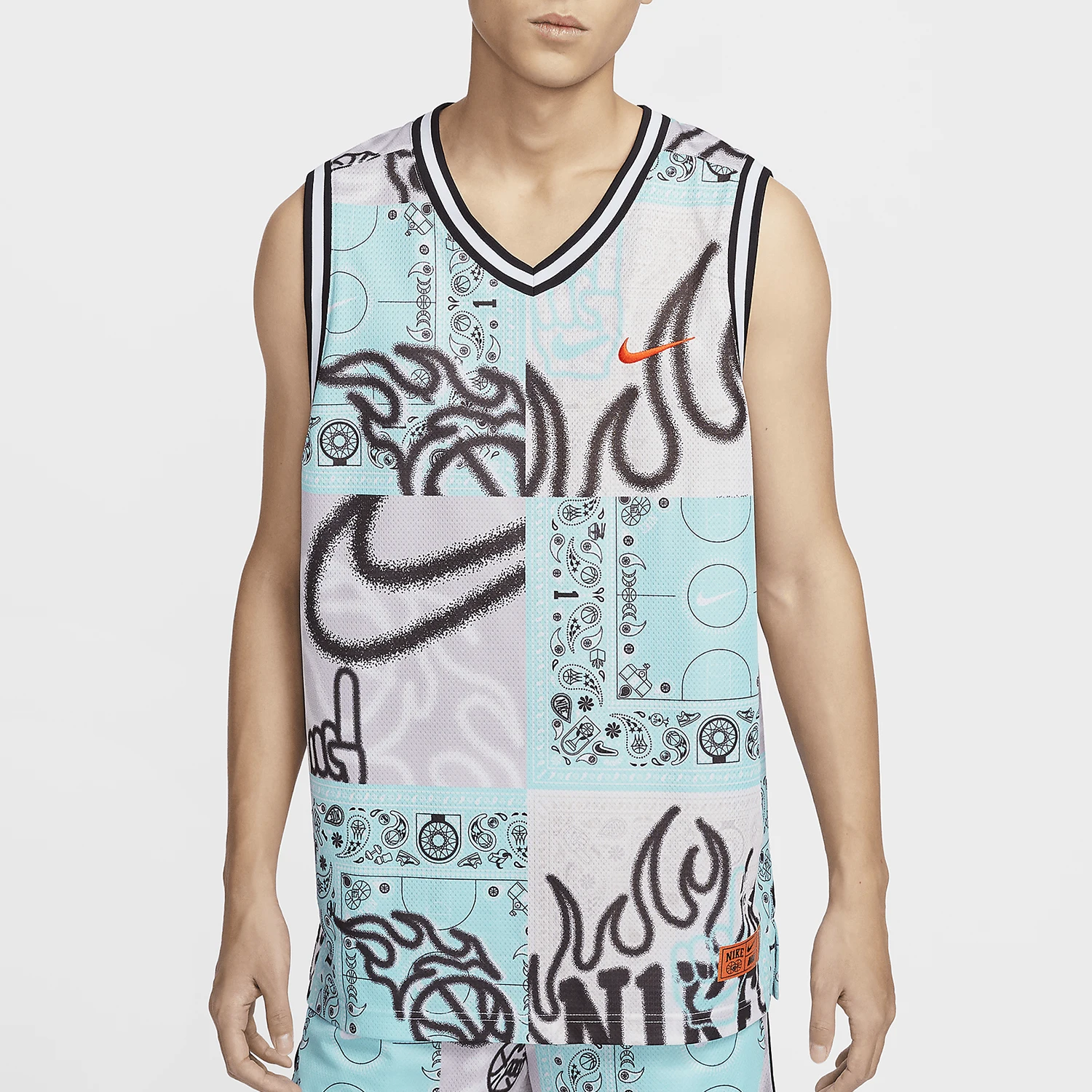 

Nike genuine genuine DNA Dri-FIT Men's Printed Sleeveless Basketball Jersey HF6141-418