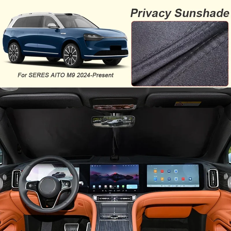 

Car Black Window Privacy Sunshade Auto Anti-UV Heat Insulation Protect Cover Interior Accessory For SERES AITO M9 2024-Present