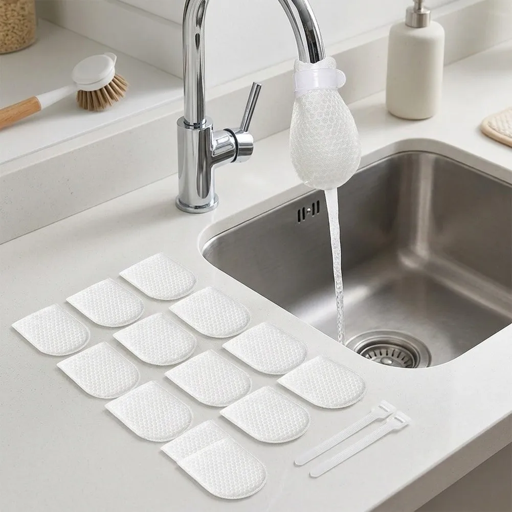 Filter Cotton Bag for Faucet Rust Particle Tool Compatible with Most Tap Designs Includes Nylon Strap Fixing Layout