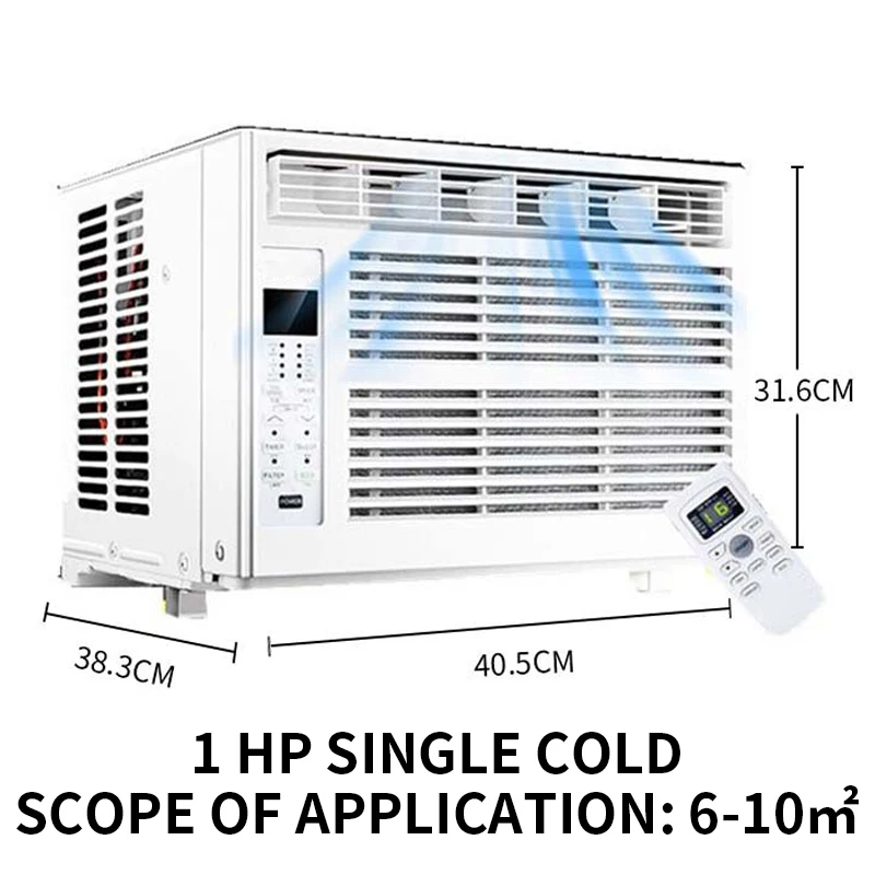 Window Air Conditioner Window-Mounted Portable Refrigeration Air Conditioners Cold 24-hour Timer Remote Control Room Cooler