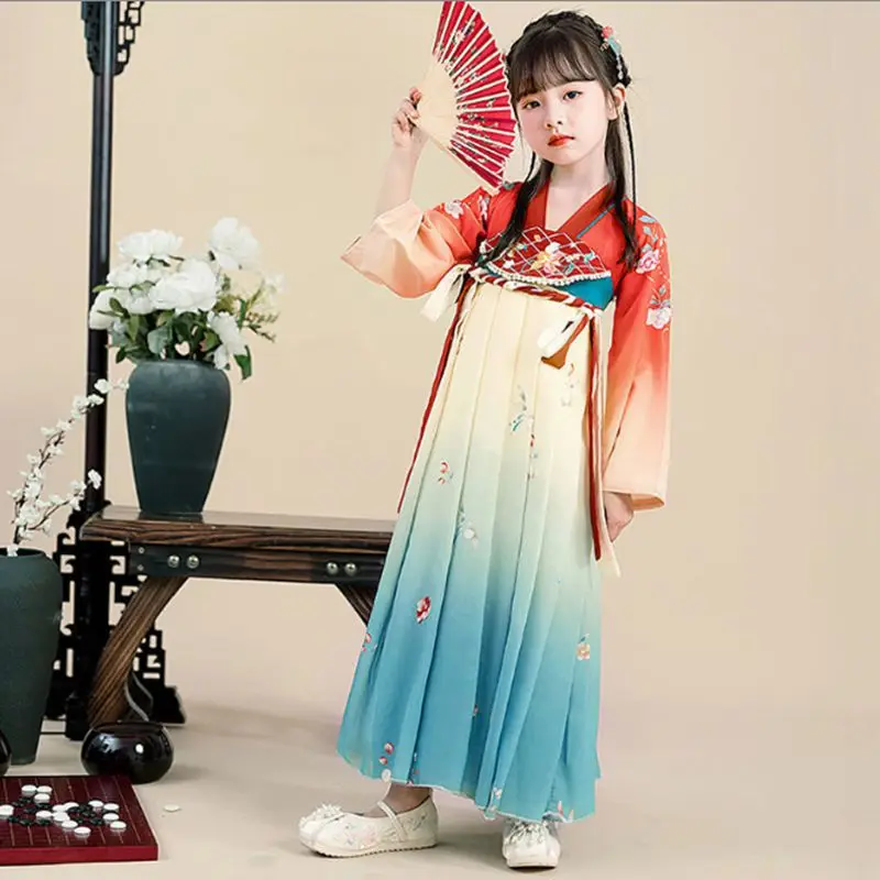 Vestido chinês Hanfu tradicional para meninas, crianças Cosplay Trajes, Fada Princesa Tang Suit, Crianças