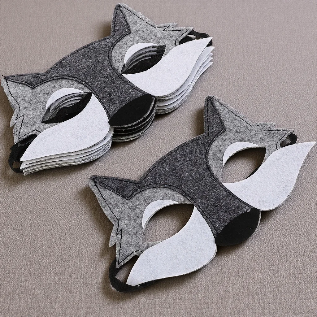 

6 Pcs Fox Felt Mask Halloween Half for Men Animal Cosplay Decor Masks Scary Face