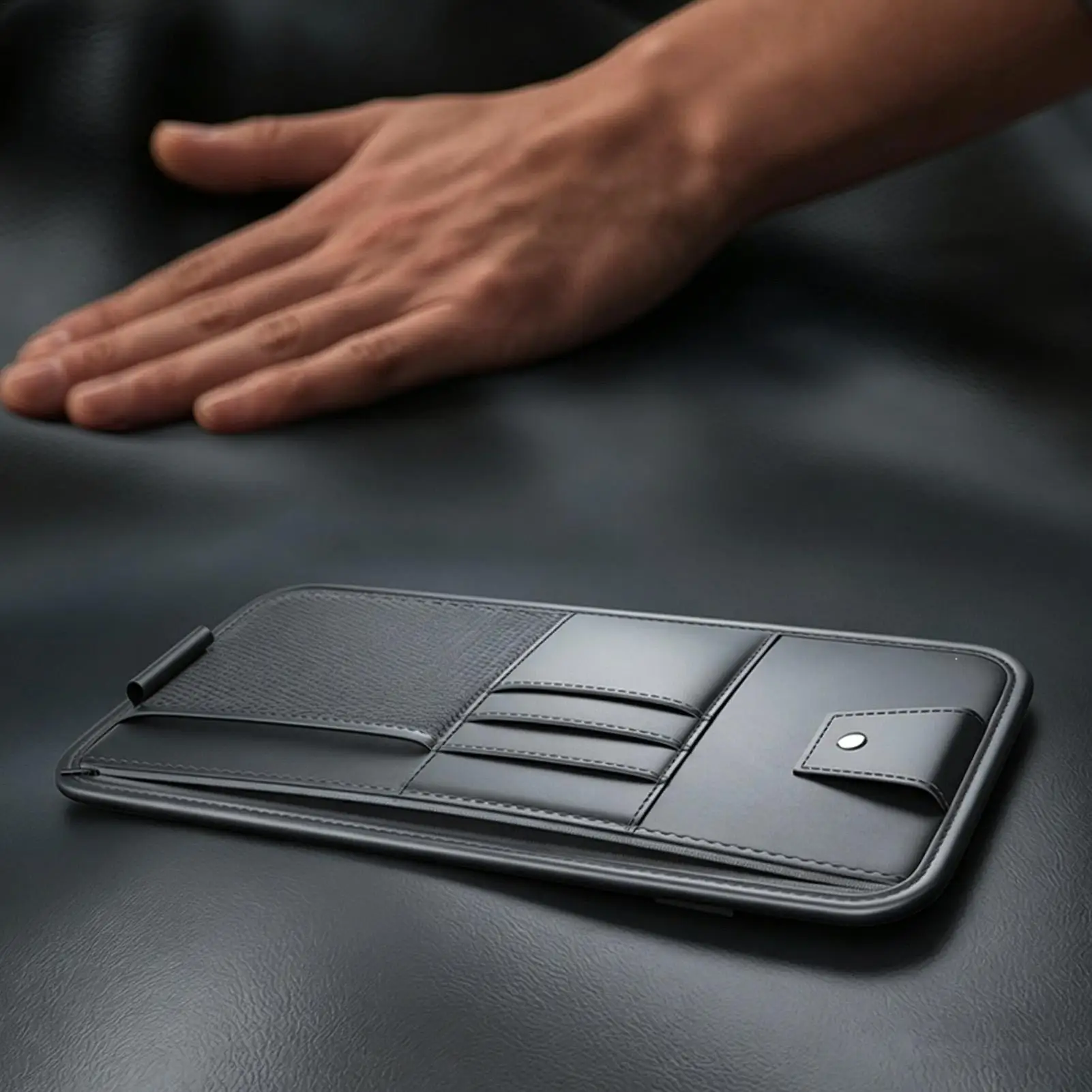 Car Visor Organizer Travel Accessories Pouch Auto Visor Storage Pouch For Glass Card Pen Document Driving License Insurance